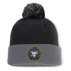 Pittsburgh Penguins Fanatics Aspyn Cuffed Knit Hat with Pom Black