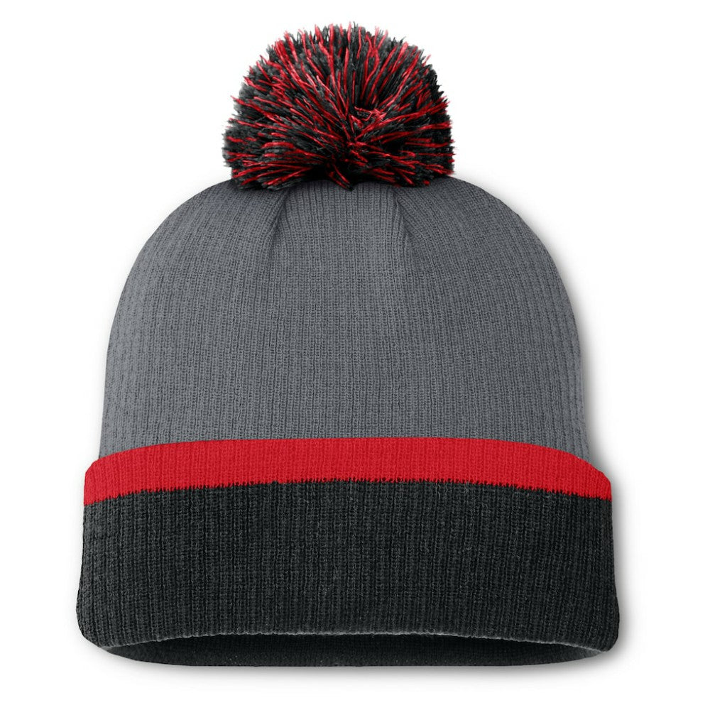 Detroit Red Wings Fanatics Women's Cuffed Knit Hat with Pom Charcoal