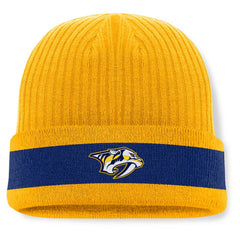 Nashville Predators Fanatics Blueliner Cuffed Knit Hat Gold