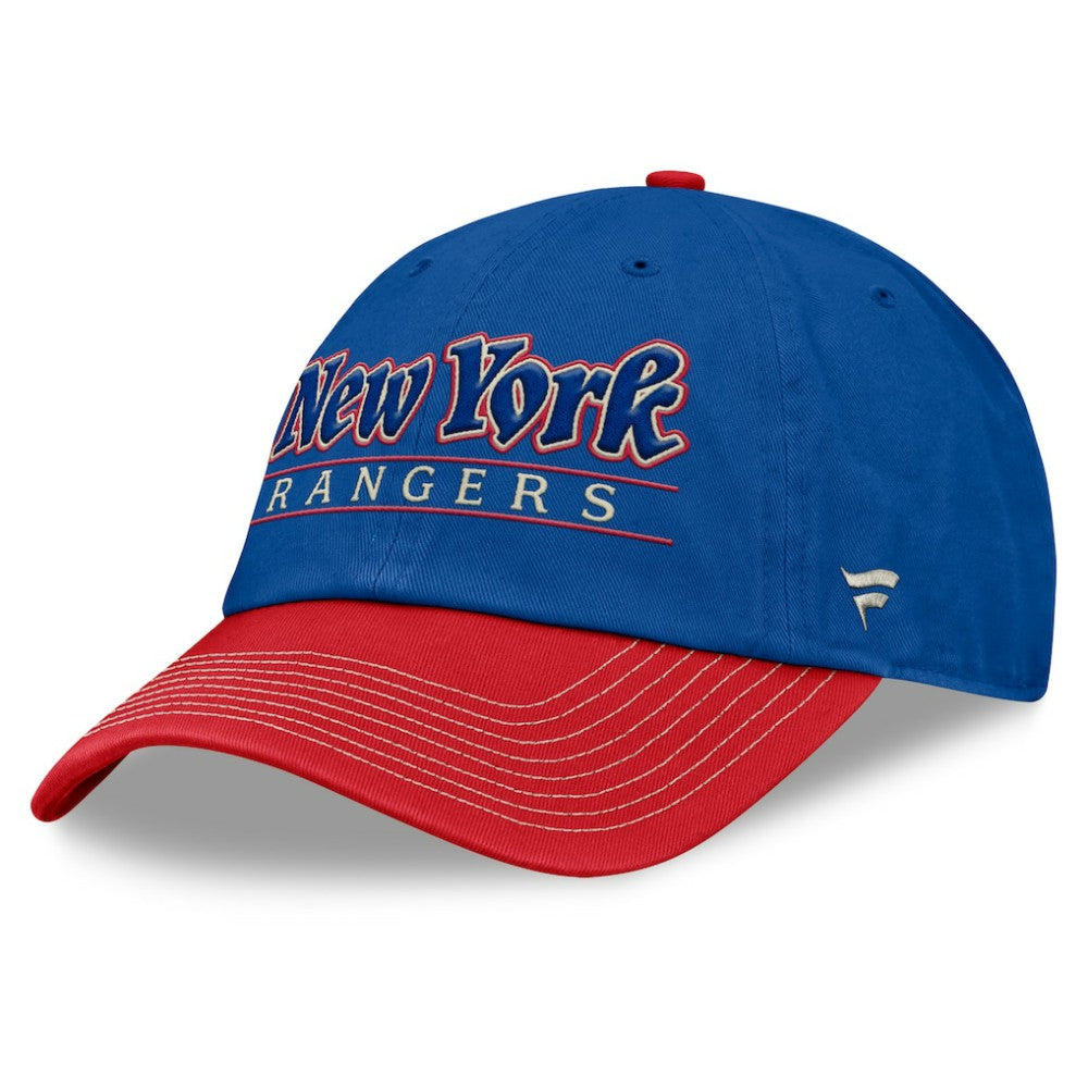 New York Rangers Fanatics Heritage Home Ice Two-Tone Adjustable Hat Blue/Red