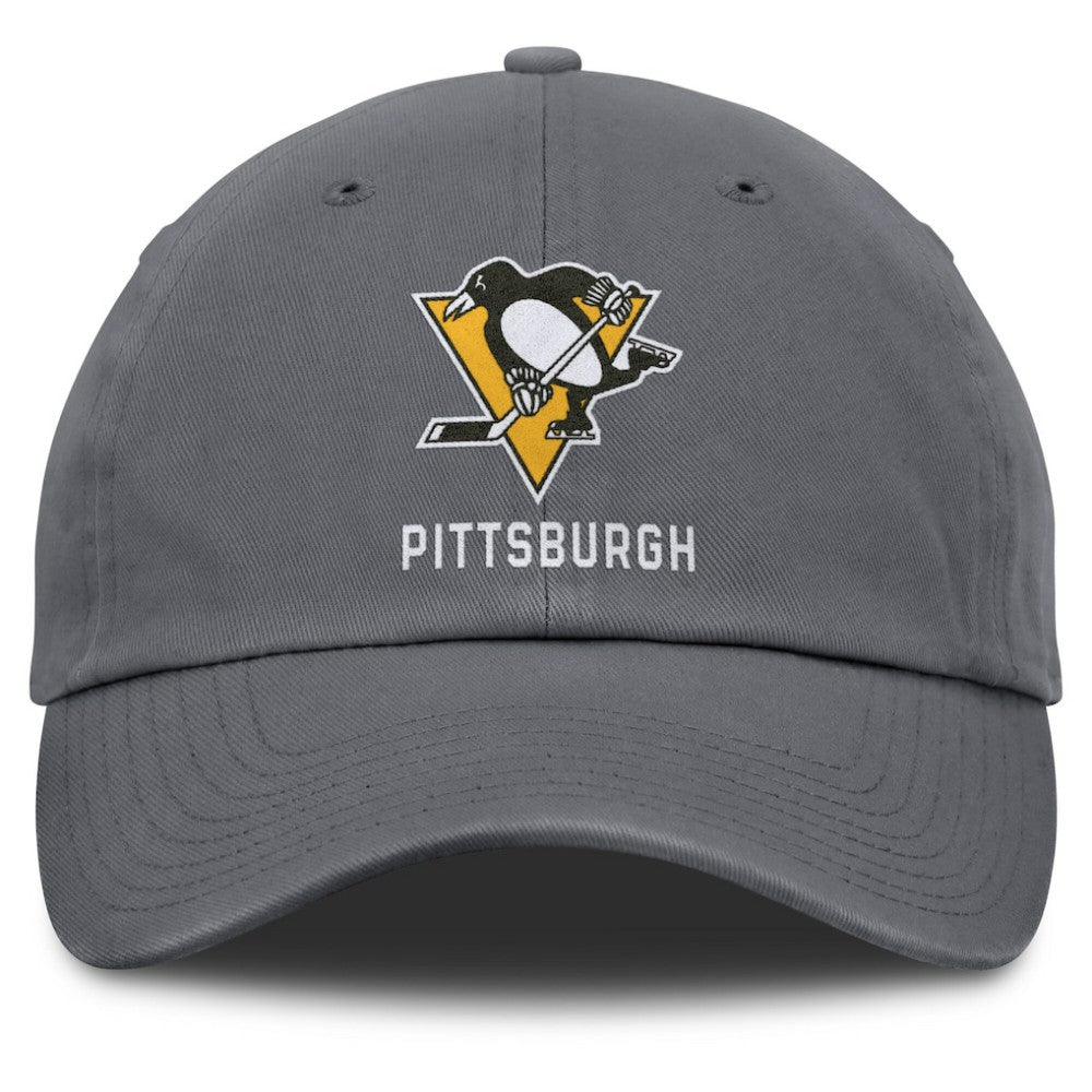 Pittsburgh Penguins Fanatics Washed Adjustable Hat Charcoal