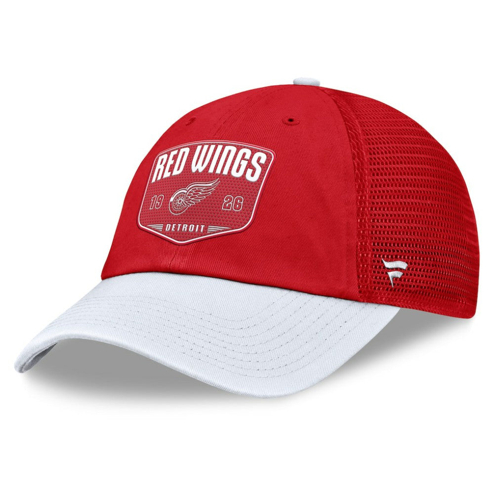 Detroit Red Wings Fanatics Fundamental One-Time Trucker Adjustable Hat Red
