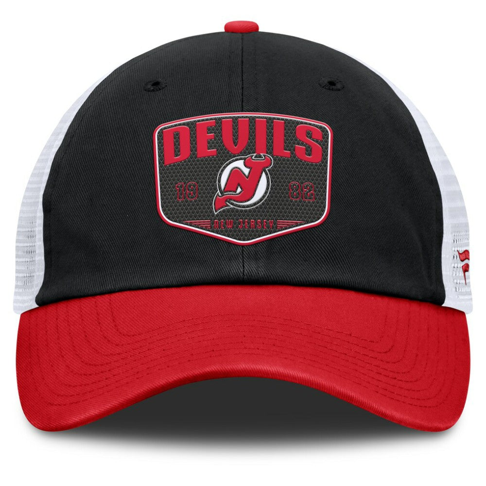New Jersey Devils Fanatics Fundamental One-Time Trucker Adjustable Hat Black