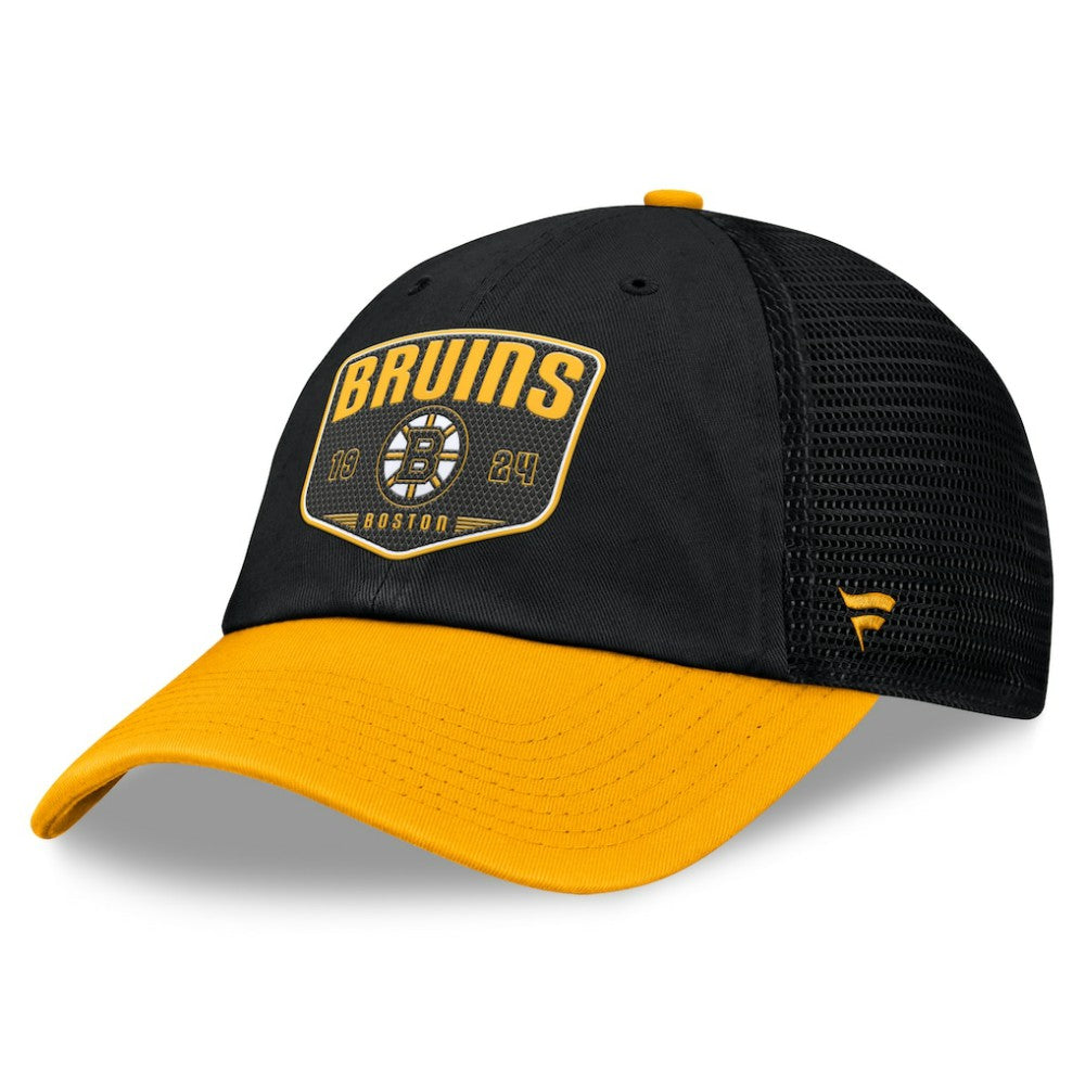 Boston Bruins Fanatics Fundamental One-Time Trucker Adjustable Hat Black