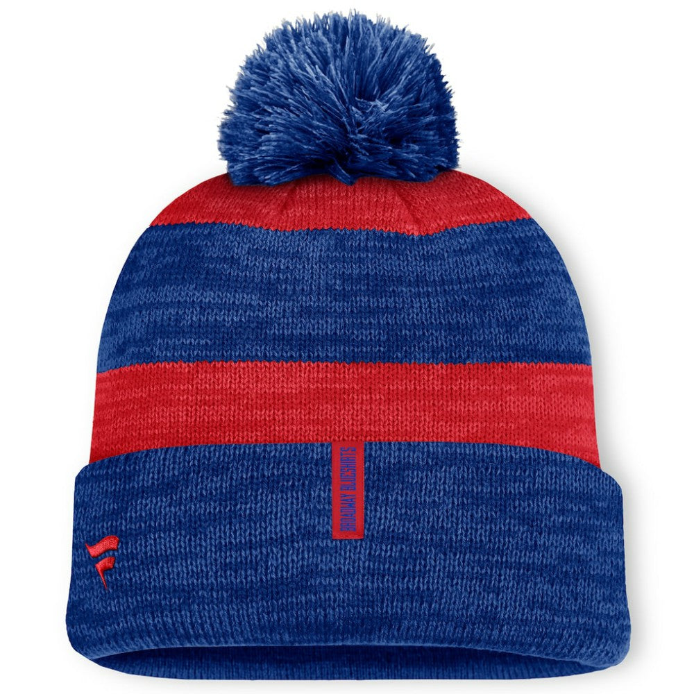 New York Rangers Fanatics Fundamental Red Line Cuffed Knit Hat with Pom Navy