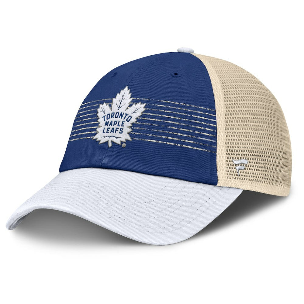 Toronto Maple Leafs Fanatics Heritage Breakaway Trucker Adjustable Hat Blue/Cream