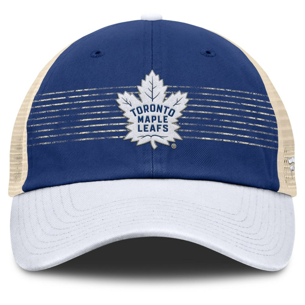 Toronto Maple Leafs Fanatics Heritage Breakaway Trucker Adjustable Hat Blue/Cream