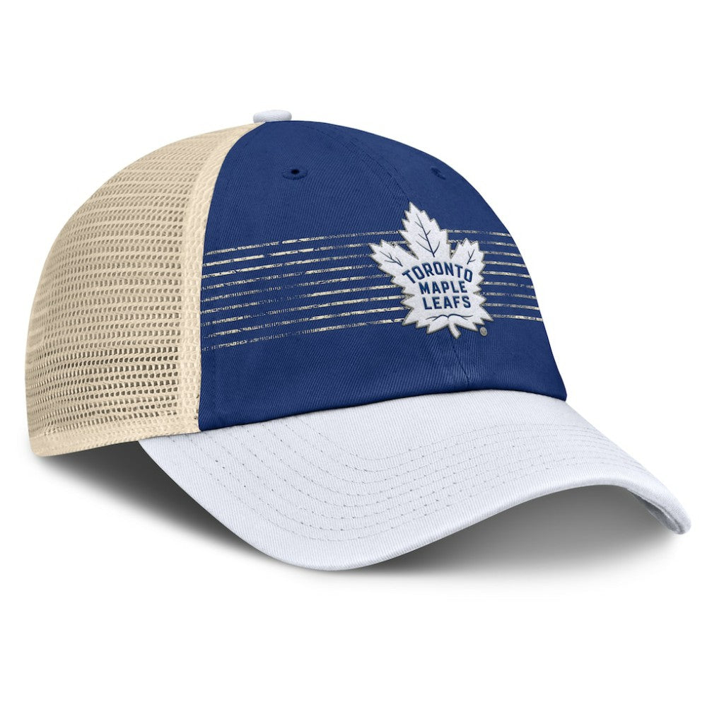 Toronto Maple Leafs Fanatics Heritage Breakaway Trucker Adjustable Hat Blue/Cream