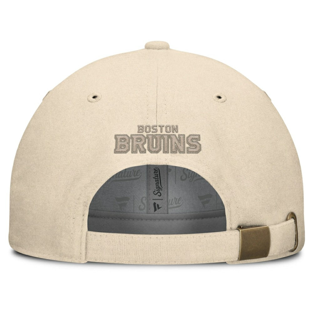 Boston Bruins Fanatics Front Office Canvas Adjustable Hat Tan
