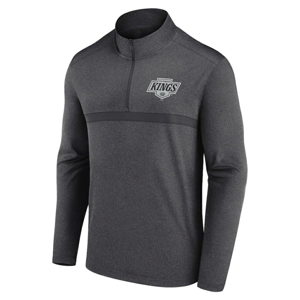 Los Angeles Kings Logo Athletic Head-to-Head Raglan Quarter-Zip Top Heather Charcoal