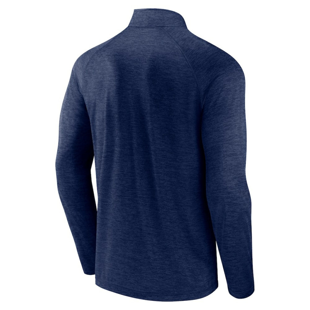Seattle Kraken Logo Athletic Head-to-Head Raglan Quarter-Zip Top Navy