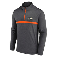 Philadelphia Flyers Logo Athletic Head-to-Head Raglan Quarter-Zip Top Heather Charcoal