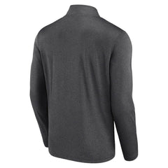 Detroit Red Wings Logo Athletic Head-to-Head Raglan Quarter-Zip Top Heather Charcoal