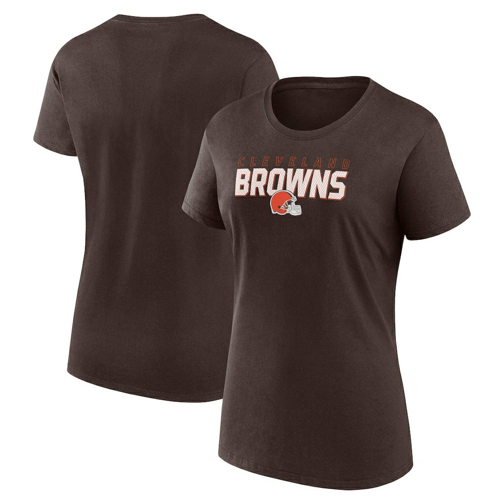 Cleveland Browns Logo Athletic Women's Lean T-Shirt - Brown discount