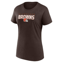 Cleveland Browns Logo Athletic Women's Lean T-Shirt - Brown discount
