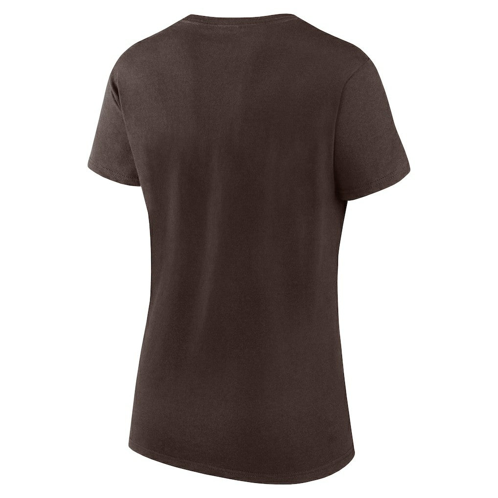 Cleveland Browns Logo Athletic Women's Lean T-Shirt - Brown discount