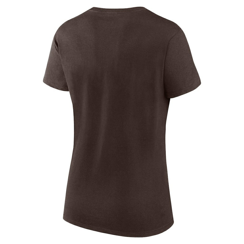 Cleveland Browns Logo Athletic Women's Lean T-Shirt - Brown discount