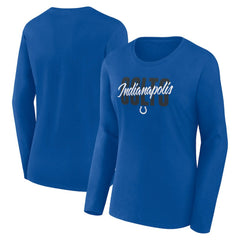 Indianapolis Colts Logo Athletic Women's Grip Long Sleeve T-Shirt - Royal cheap