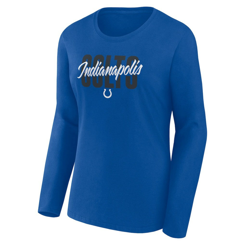 Indianapolis Colts Logo Athletic Women's Grip Long Sleeve T-Shirt - Royal cheap