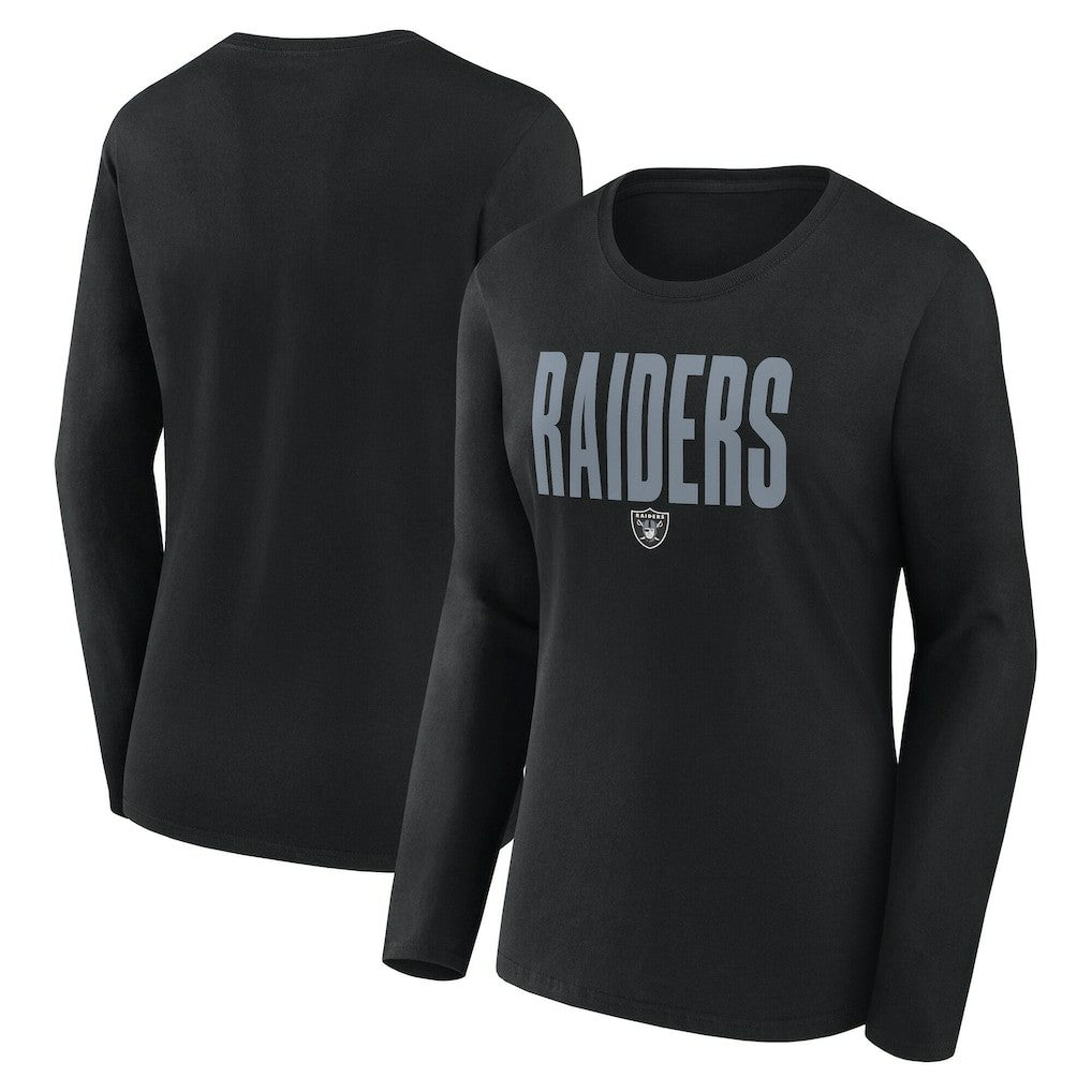 Las Vegas Raiders Logo Athletic Women's Grip Long Sleeve T-Shirt - Black on sale