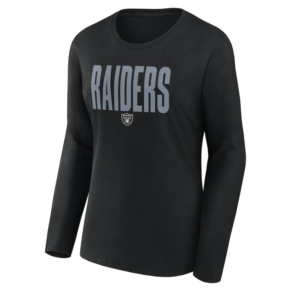 Las Vegas Raiders Logo Athletic Women's Grip Long Sleeve T-Shirt - Black on sale