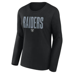 Las Vegas Raiders Logo Athletic Women's Grip Long Sleeve T-Shirt - Black on sale
