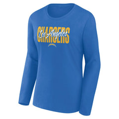 Los Angeles Chargers Logo Athletic Women's Grip Long Sleeve T-Shirt - Powder Blue discount