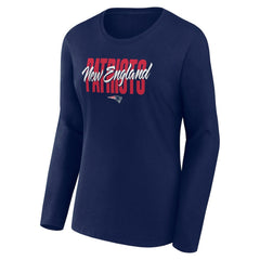 New England Patriots Logo Athletic Women's Grip Long Sleeve T-Shirt - Navy sale