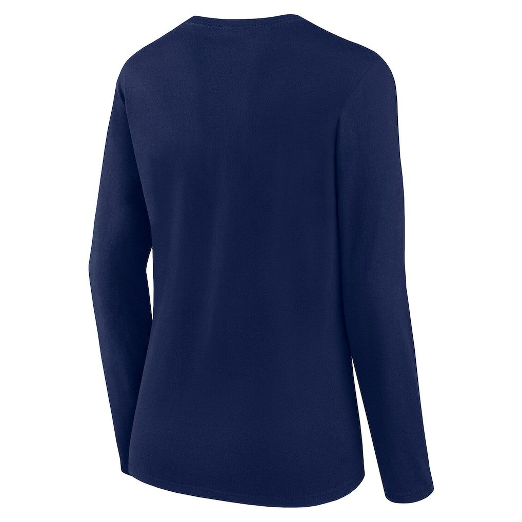 New England Patriots Logo Athletic Women's Grip Long Sleeve T-Shirt - Navy sale