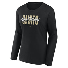 New Orleans Saints Logo Athletic Women's Grip Long Sleeve T-Shirt - Black sale