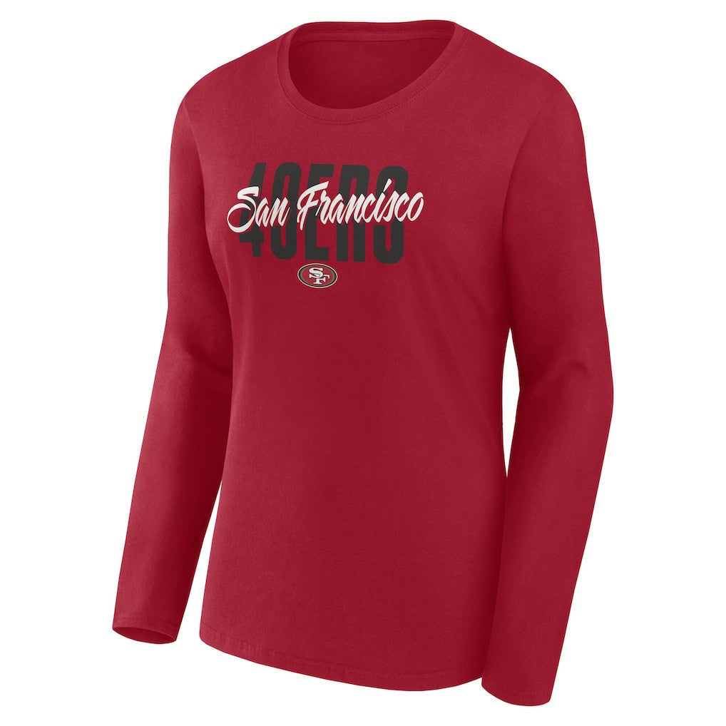 San Francisco 49ers Logo Athletic Women's Grip Long Sleeve T-Shirt - Scarlet on sale