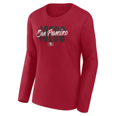 San Francisco 49ers Logo Athletic Women's Grip Long Sleeve T-Shirt - Scarlet on sale
