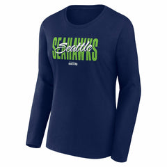 Seattle Seahawks Logo Athletic Women's Grip Long Sleeve T-Shirt - College Navy online