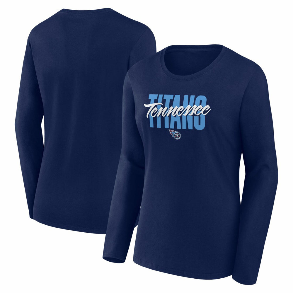 Tennessee Titans Logo Athletic Women's Grip Long Sleeve T-Shirt - Navy online