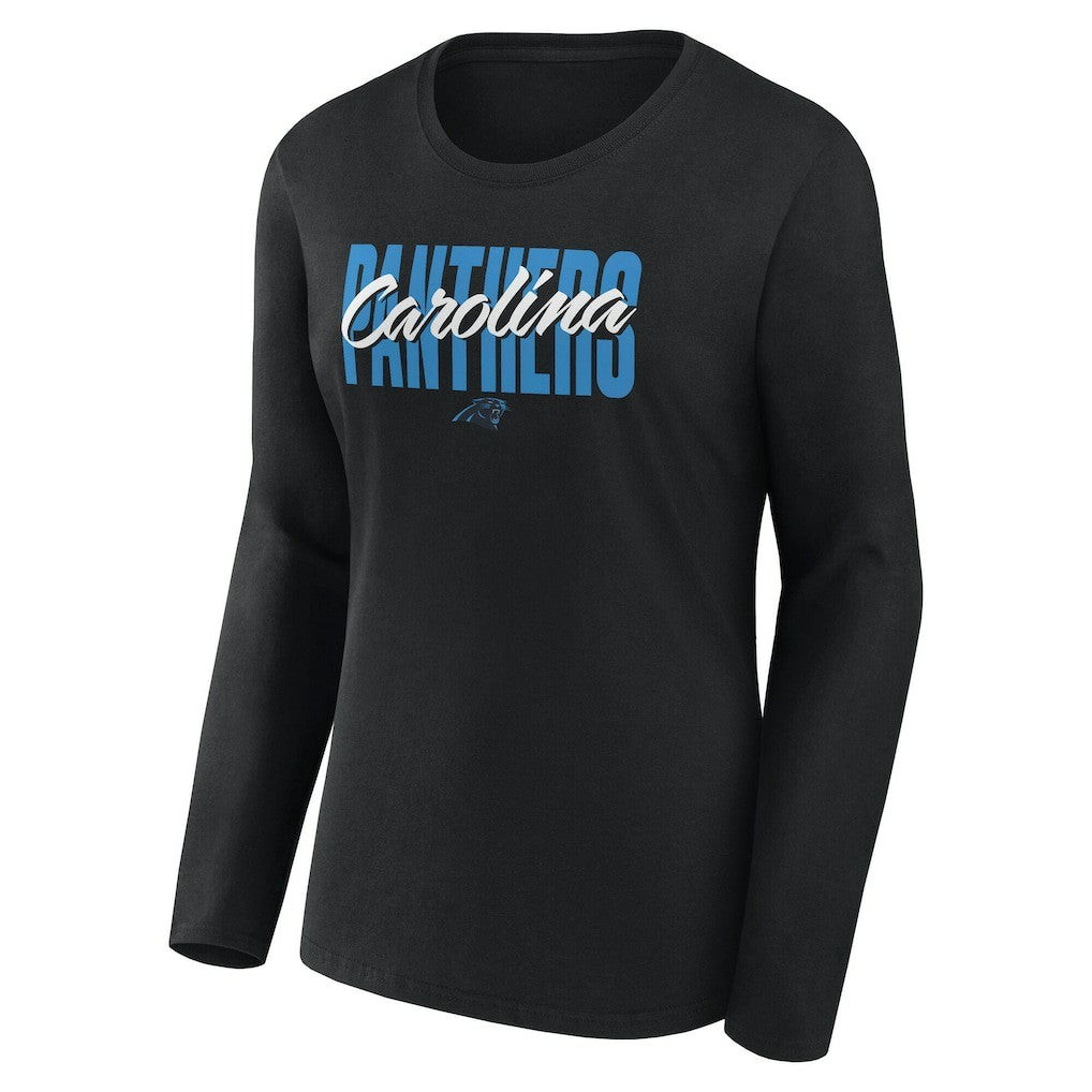Carolina Panthers Logo Athletic Women's Grip Long Sleeve T-Shirt - Black for sale