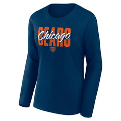 Chicago Bears Logo Athletic Women's Grip Long Sleeve T-Shirt - Navy discount