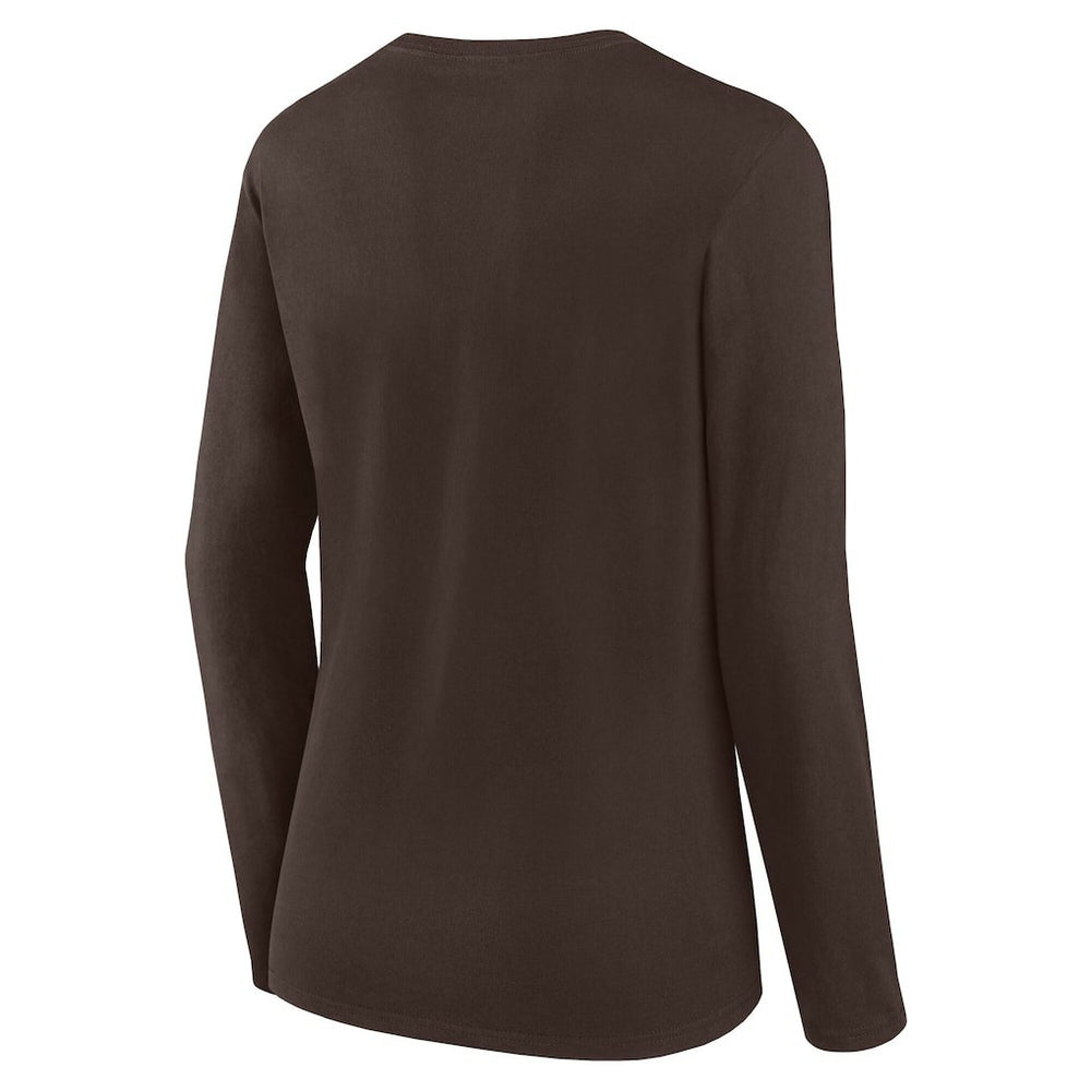 Cleveland Browns Logo Athletic Women's Grip Long Sleeve T-Shirt - Brown outlet