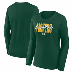 Green Bay Packers Logo Athletic Women's Grip Long Sleeve T-Shirt - Green cheap