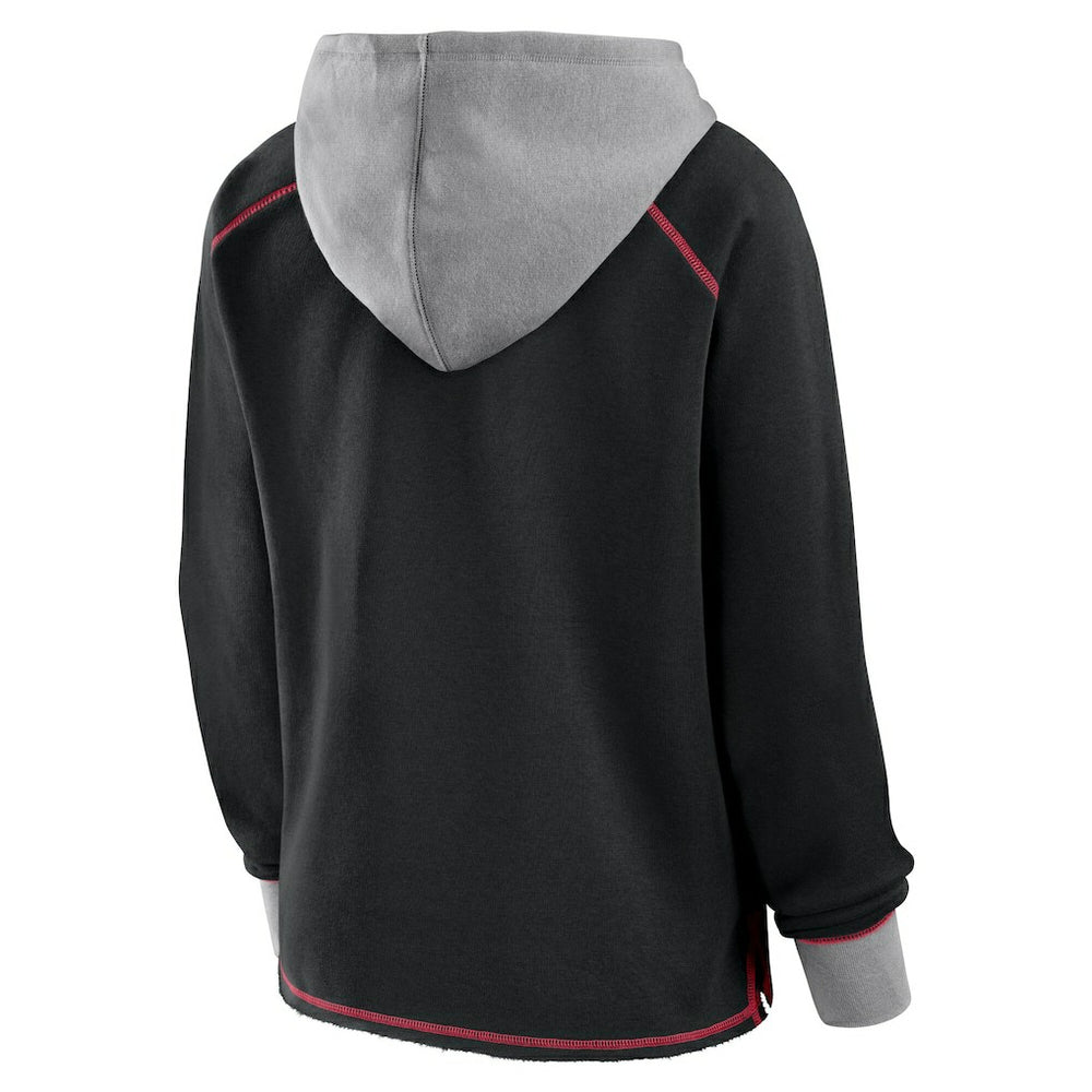 Atlanta Falcons Logo Athletic Women's Boom Fleece Pullover V-Neck Hoodie - Black discount
