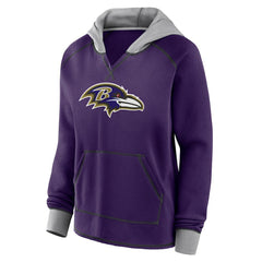 Baltimore Ravens Logo Athletic Women's Boom Fleece Pullover V-Neck Hoodie - Purple online