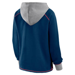Houston Texans Logo Athletic Women's Boom Fleece Pullover V-Neck Hoodie - Navy on sale