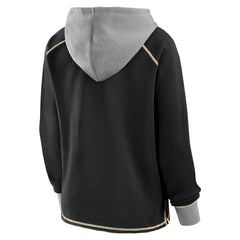 New Orleans Saints Logo Athletic Women's Boom Fleece Pullover V-Neck Hoodie - Black online
