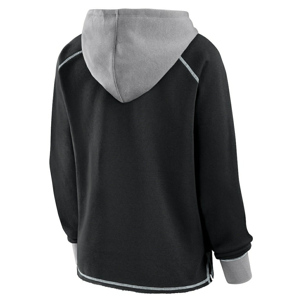 Las Vegas Raiders Logo Athletic Women's Boom Fleece Pullover V-Neck Hoodie - Black for sale