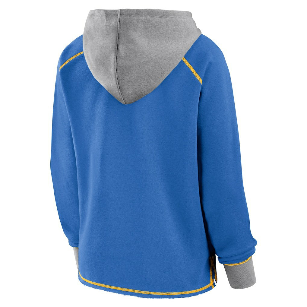 Los Angeles Chargers Logo Athletic Women's Boom Fleece Pullover V-Neck Hoodie - Powder Blue online