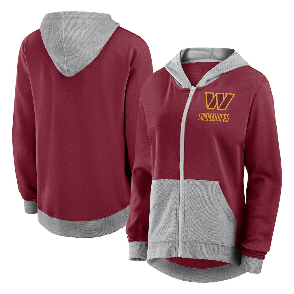 Washington Commanders Logo Athletic Women's Hit It French Terry Full-Zip Hoodie - Burgundy discount