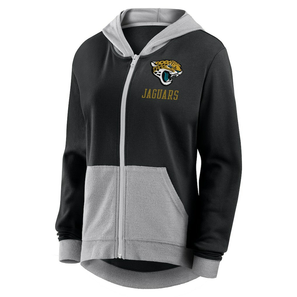 Jacksonville Jaguars Logo Athletic Women's Hit It French Terry Full-Zip Hoodie - Black sale