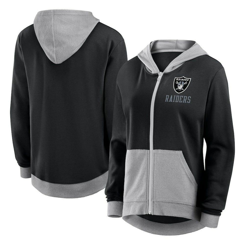 Las Vegas Raiders Logo Athletic Women's Hit It French Terry Full-Zip Hoodie - Black for sale