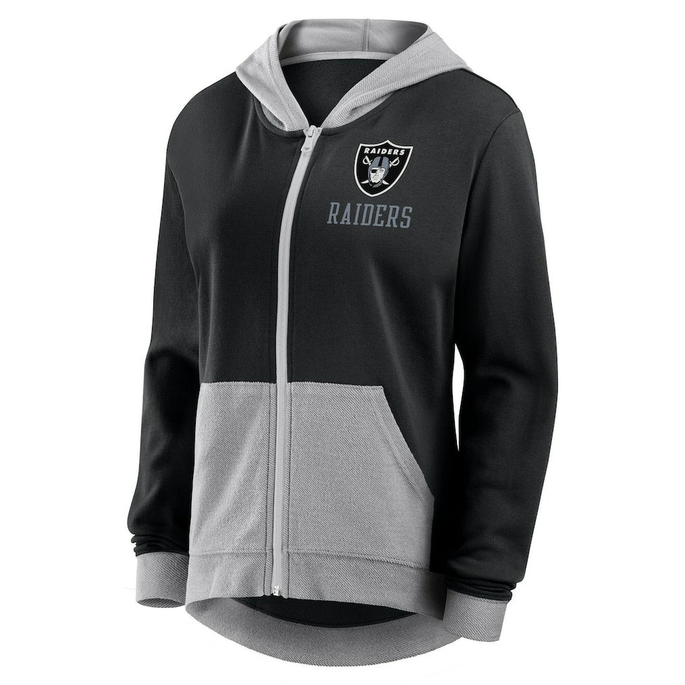 Las Vegas Raiders Logo Athletic Women's Hit It French Terry Full-Zip Hoodie - Black for sale