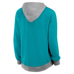 Miami Dolphins Logo Athletic Women's Hit It French Terry Full-Zip Hoodie - Aqua sale