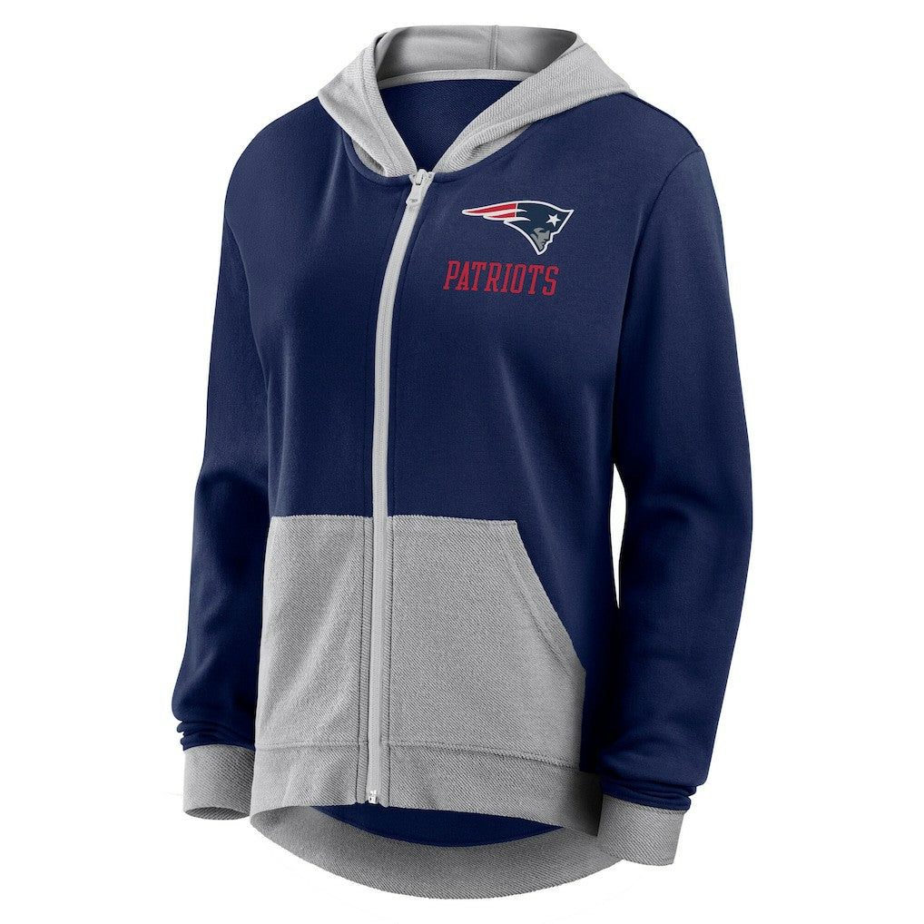 New England Patriots Logo Athletic Women's Hit It French Terry Full-Zip Hoodie - Navy cheap